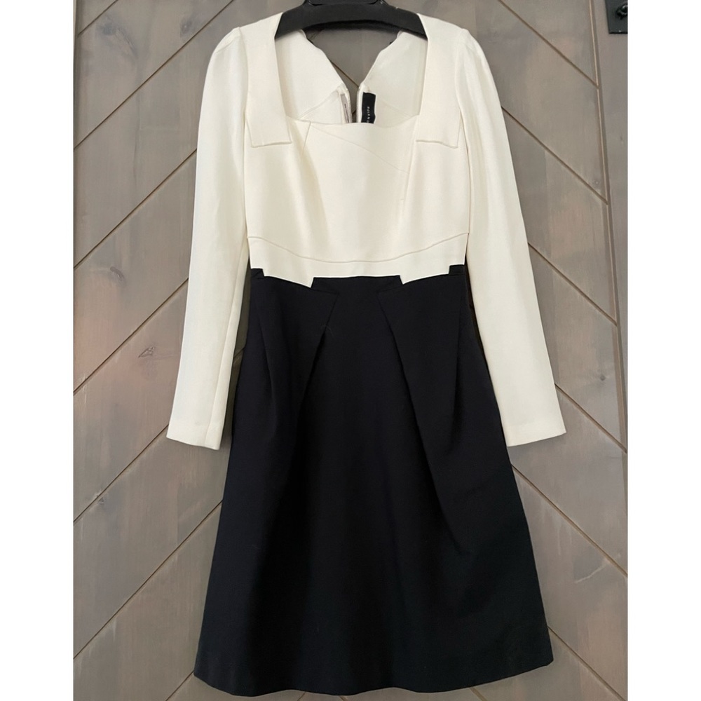 Roland Mouret Black and Cream Dress